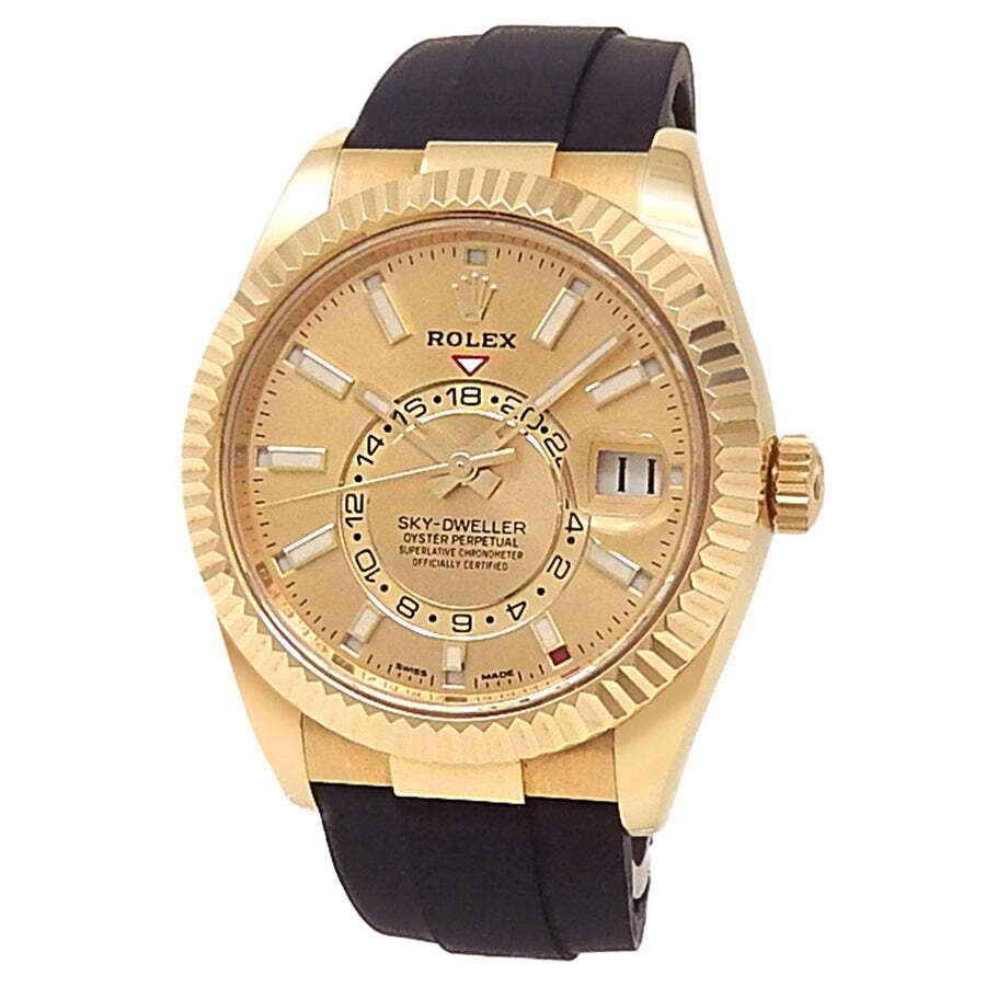 Preowned Rolex SkyDweller GMT Automatic Chronometer Champagne Dial Mens Watch 326238 CSR