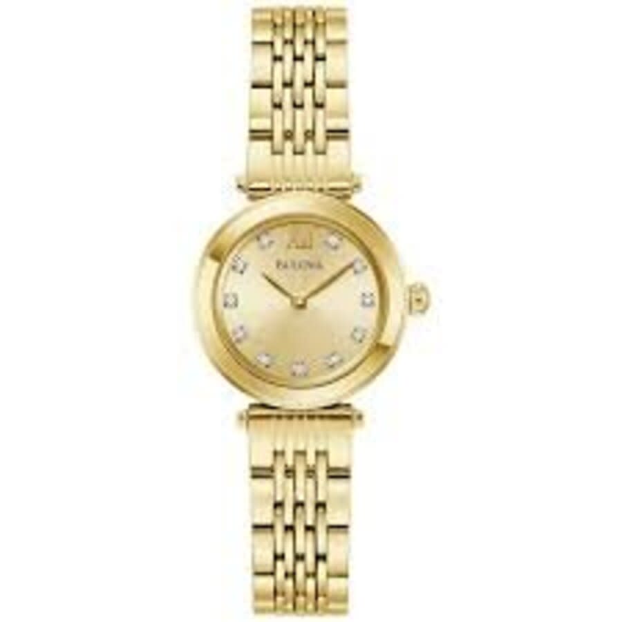 Bulova Champagne Quartz Gold Dial Ladies Watch 97P176 225$