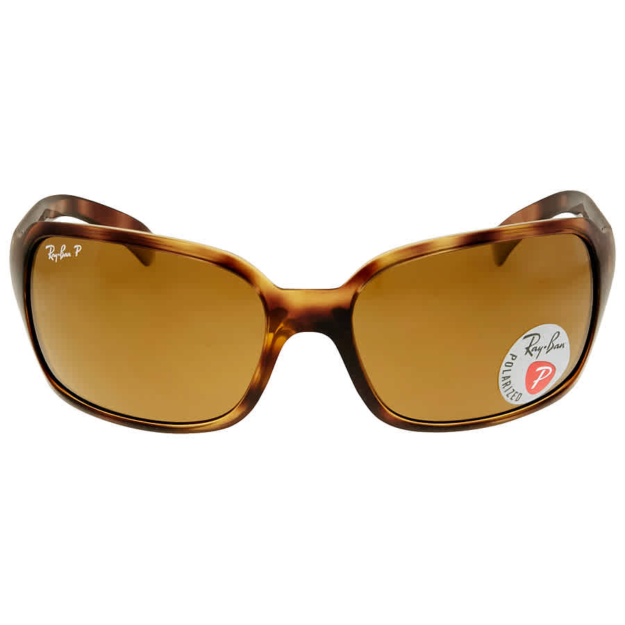 Ray Ban Polarized Brown Classic B-15 Rectangular Ladies Sunglasses RB4068 642/57 60
