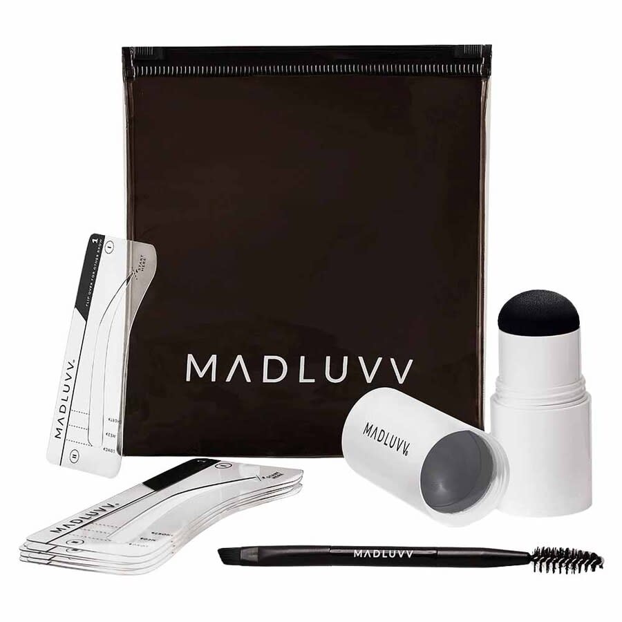 Madluvv Ladies Brow Stamp Shaping Kit 1 oz Dark Grey Gift Set Makeup 850039252792 40$