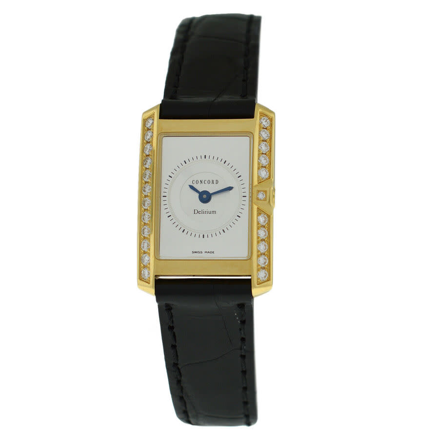 Pre-owned Concord Delirium Quartz Diamond Black Dial Ladies Watch 50.C1.1420.1