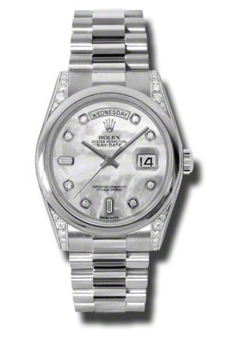 Rolex DayDate Mother Of Pearl Dial Platinum President Automatic Mens Watch 118296MDP