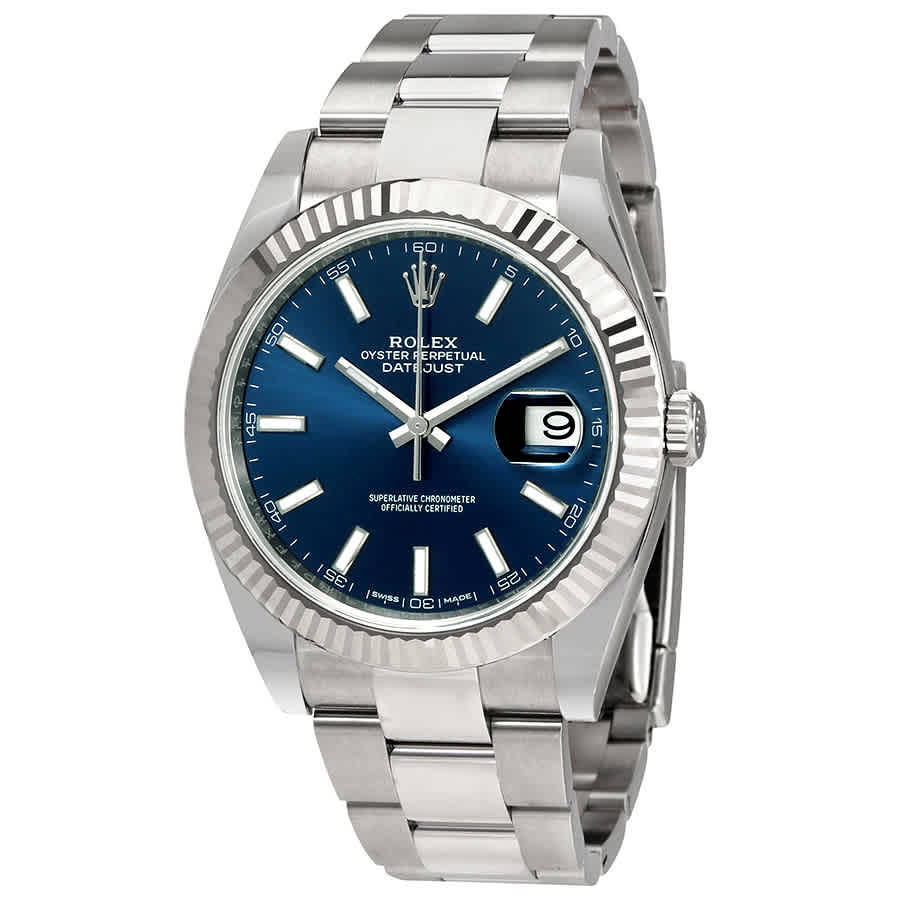 Rolex Oyster Perpetual Datejust 41 Blue Dial Automatic Mens Watch 126334BLSO