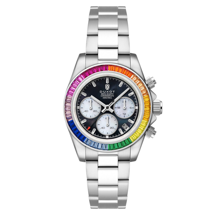 Duxot Accelero Rainbow Chronograph Quartz Black Dial Mens Watch DX-2064-22 169$
