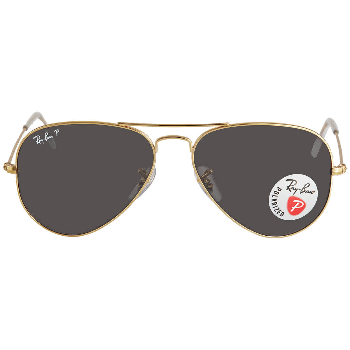 Ray-Ban Unisex Sunglass Aviator Classic -  Frame color: Gold, Lens color: Black Polarized