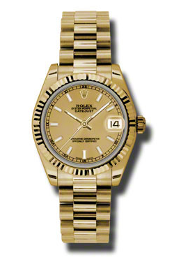 Preowned Rolex Datejust Lady 31 Champagne Dial Ladies Watch 178278CSP