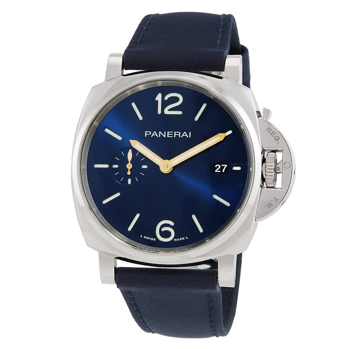 Panerai Luminor Due 42mm Prada Re-Nylon Automatic Blue Dial Mens Watch PAM01429