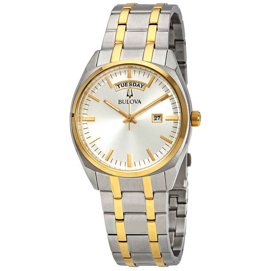 Bulova Classic Silver Dial Twotone Men's Watch 98C127 eBay