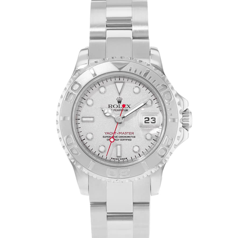 Preowned Rolex YachtMaster 29 Automatic Chronometer Silver Dial Ladies Watch 169622 SSO