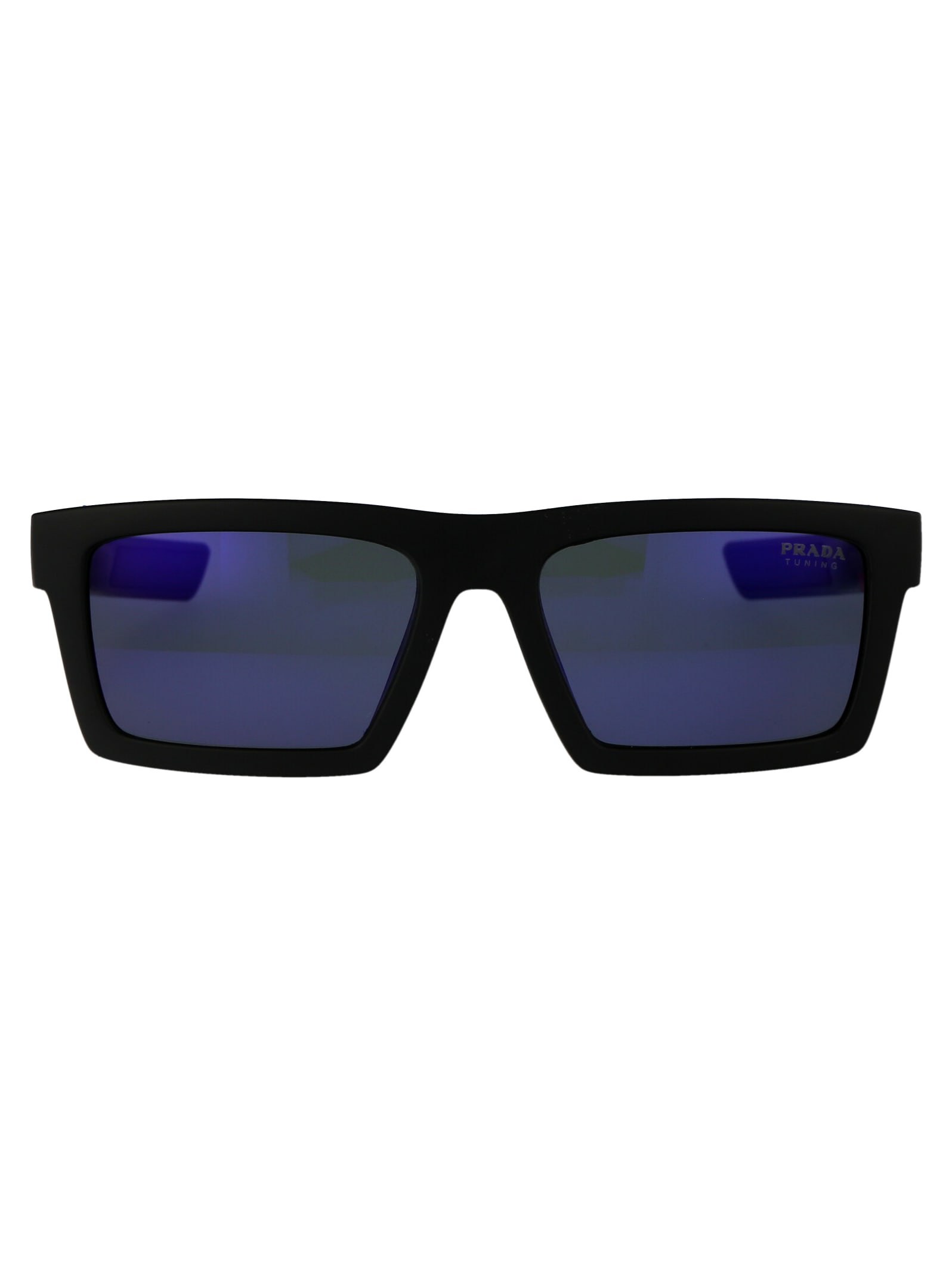 Prada Linea Rossa Man Sunglass PS 02ZSU - Frame color: Matte Black, Lens color: Dark Blue Mirror Violet