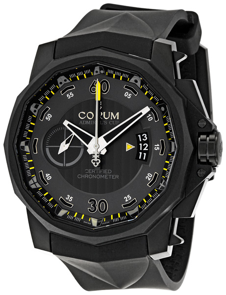 Pre-owned Corum Admirals Cup Chronograph Grey with Geneva Striping Dial Mens Watch 960.101.94/0371 AN12
