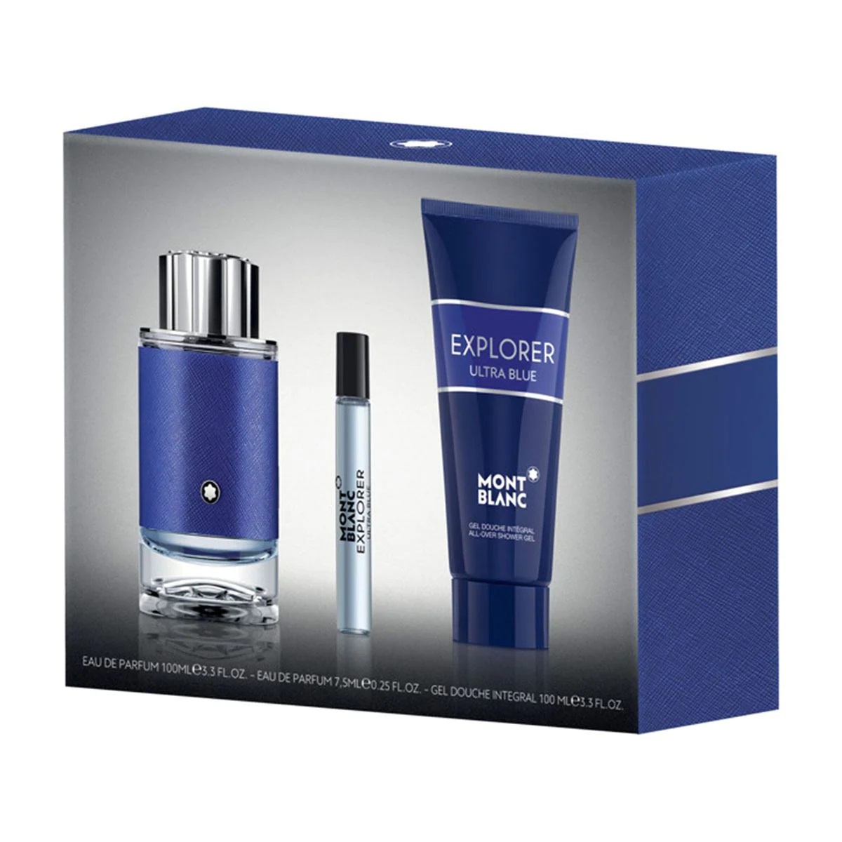 MontBlanc Mens Explorer Ultra Blue Gift Set Fragrances 3386460130608 55$