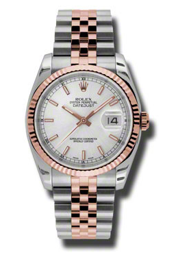 Rolex Oyster Perpetual Datejust 36 Silver Dial Stainless Steel and 18K Everose Gold Jubilee Bracelet Automatic Mens Watch 116231SSJ Rolex Oyster Perpetual Datejust 36 Silver Dial Stainless Steel and 18K Everose Gold Jubilee Bracelet Automatic Mens Watch 116231SSJ
