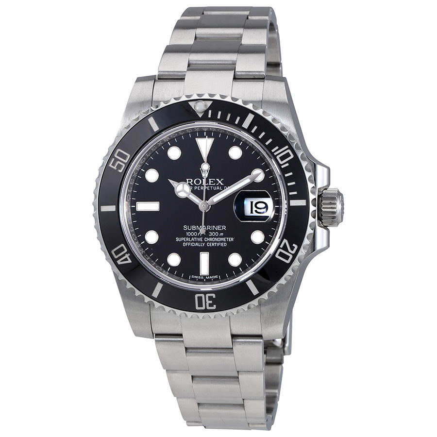 Preowned Rolex Submariner Automatic Chronometer Black Dial Mens Watch 116610LN