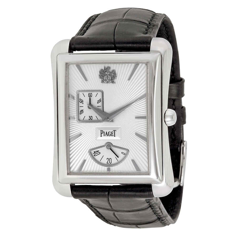Piaget Black Tie Emperador Silver Dial Black Leather Watch G0A33069 16390$