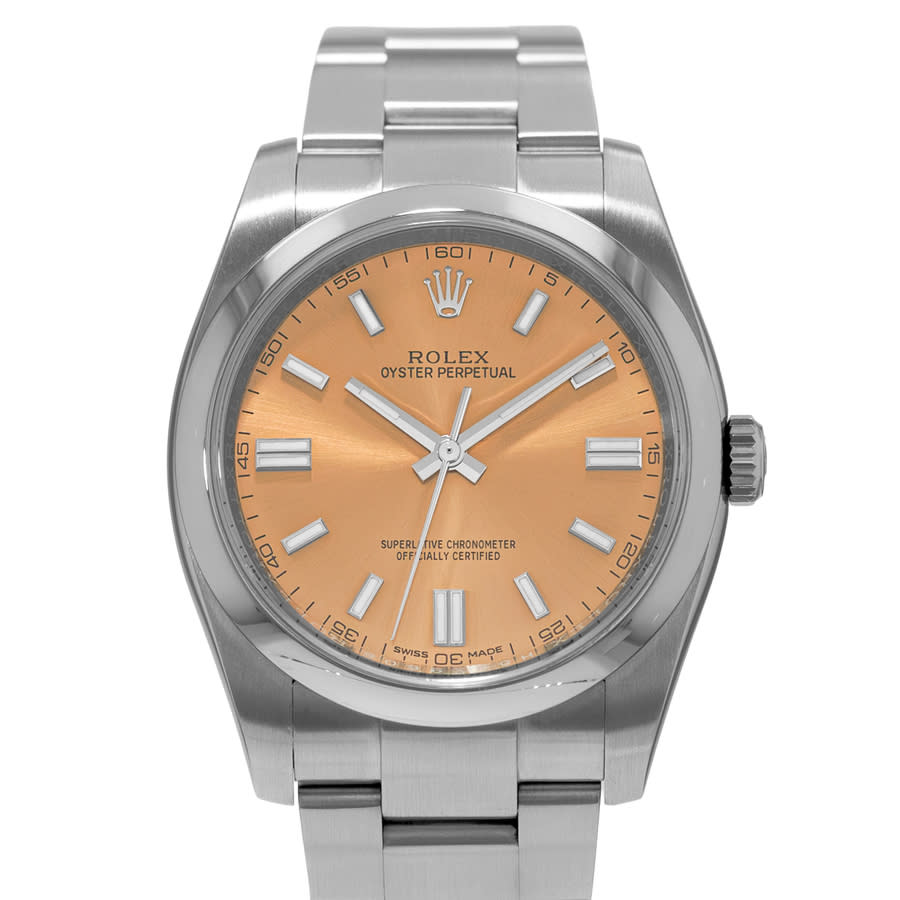 Preowned Rolex Oyster Perpetual 36 Automatic Chronometer Champagne Dial Mens Watch 116000 CSO