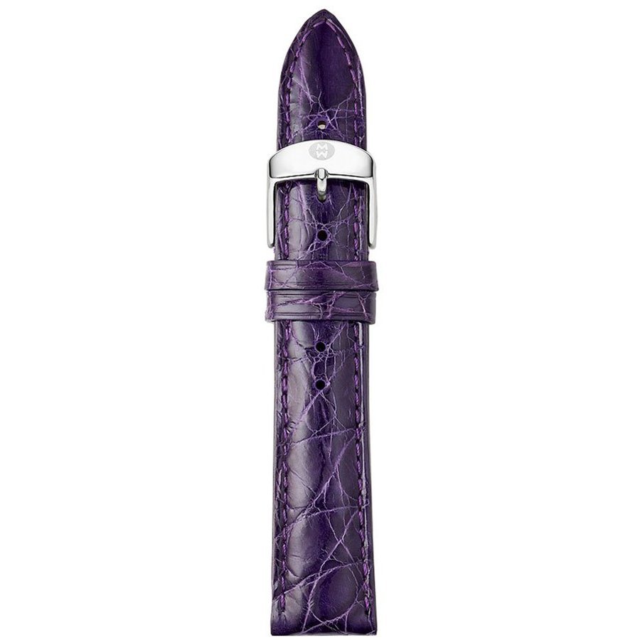 MICHELE 18mm Violet Crocodile Leather Strap