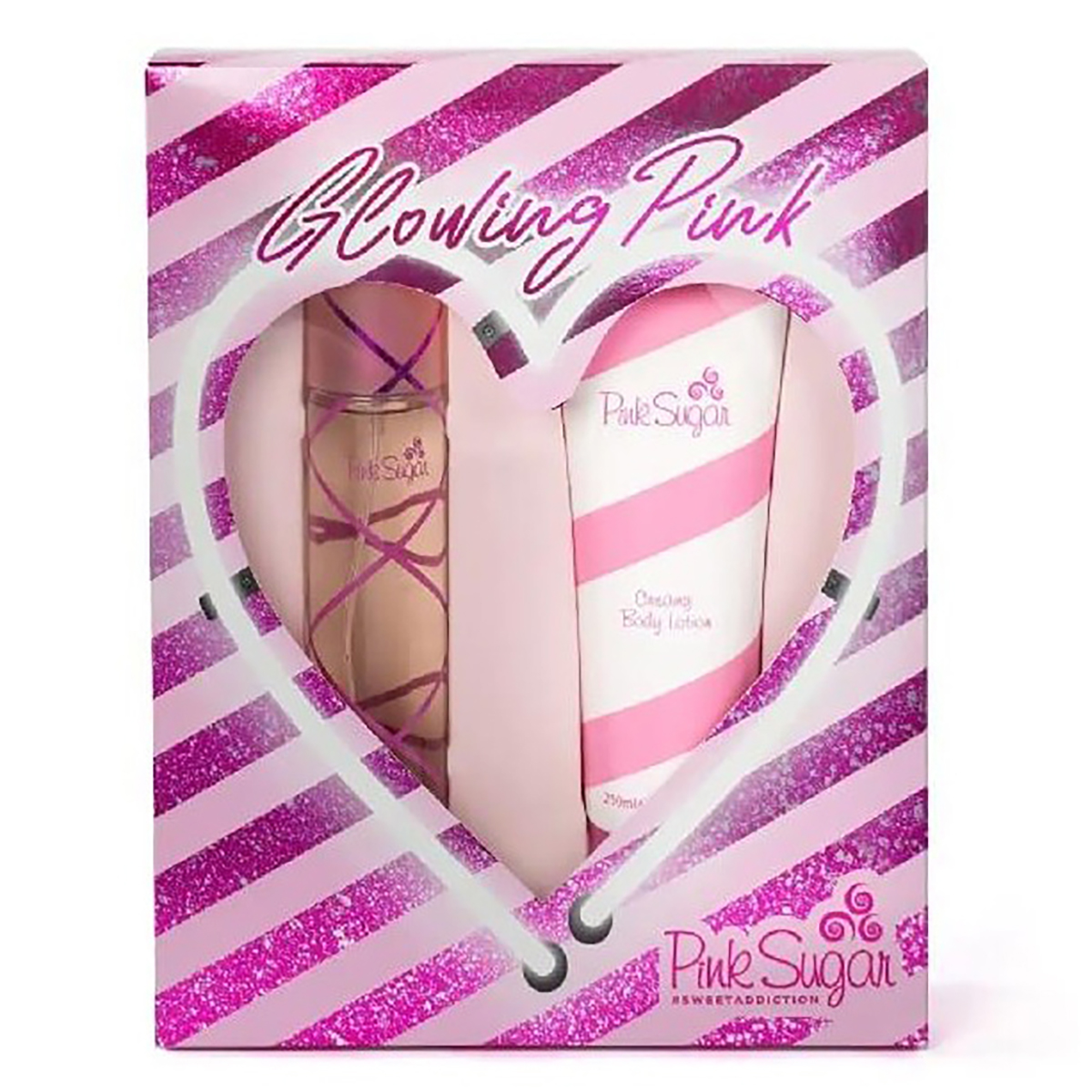 Pink Sugar ''Glowing Pink'' Sweet Addiction In Window Box / Aquolina Set (W)