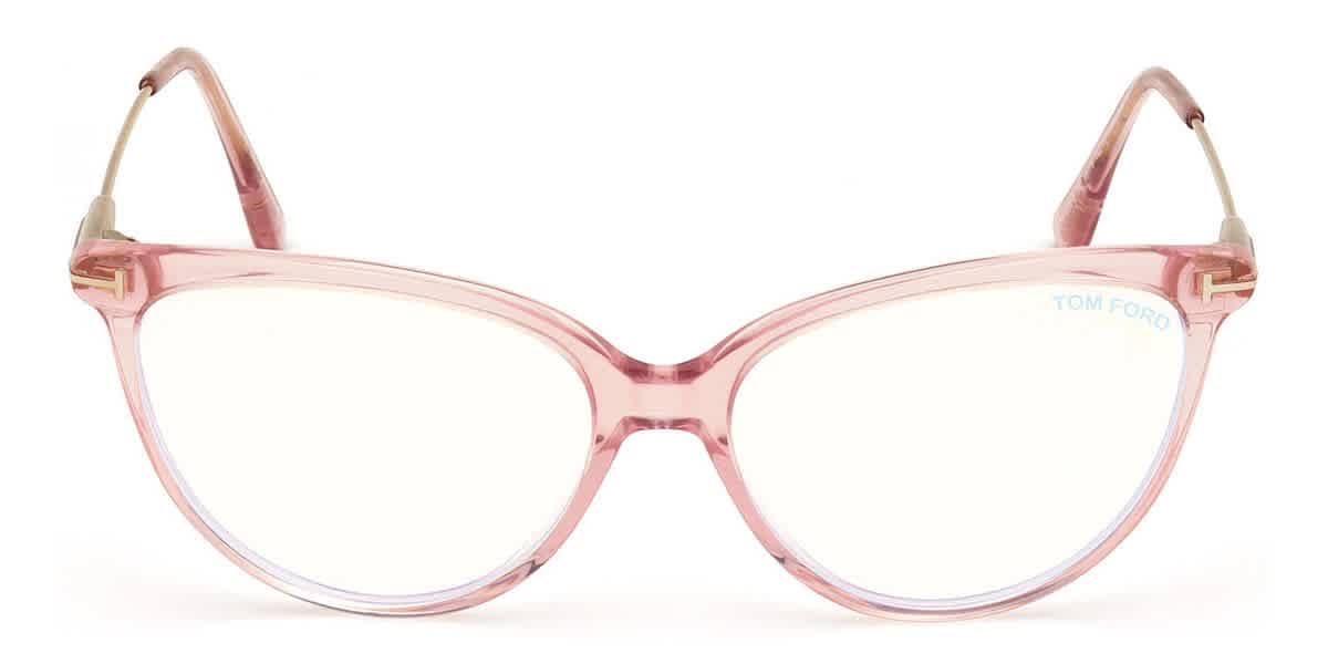 Tom Ford Blue Light Block Cat Eye Ladies Eyeglasses Ft5688-b 072 55 In Blue,pink  | ModeSens