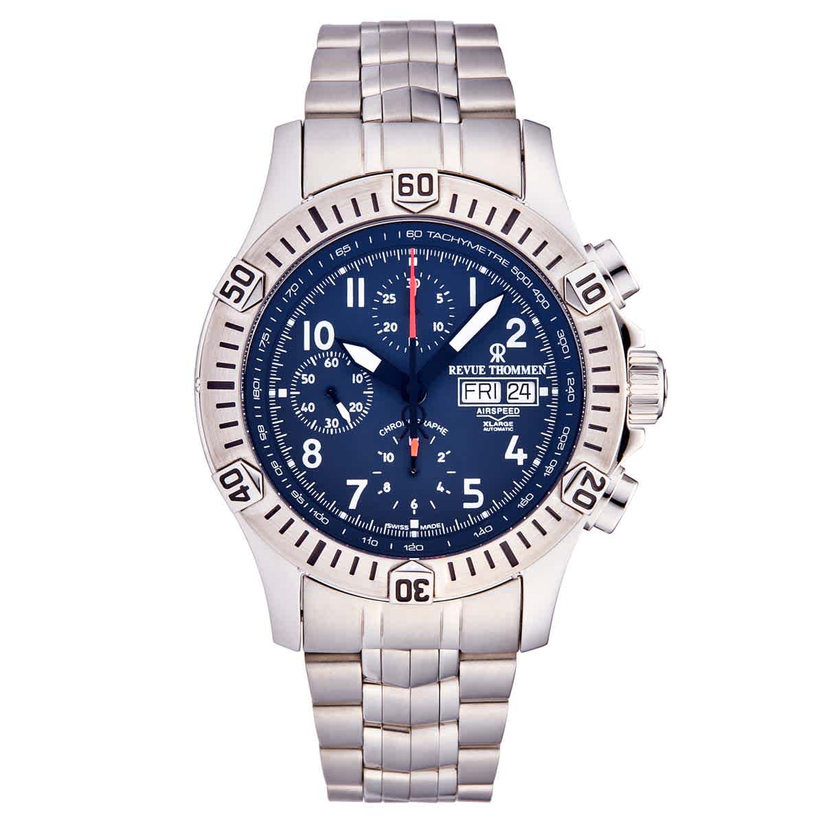 Revue Thommen Airspeed X Large Chronograph Automatic Blue Dial Mens Watch 160716125 1080$