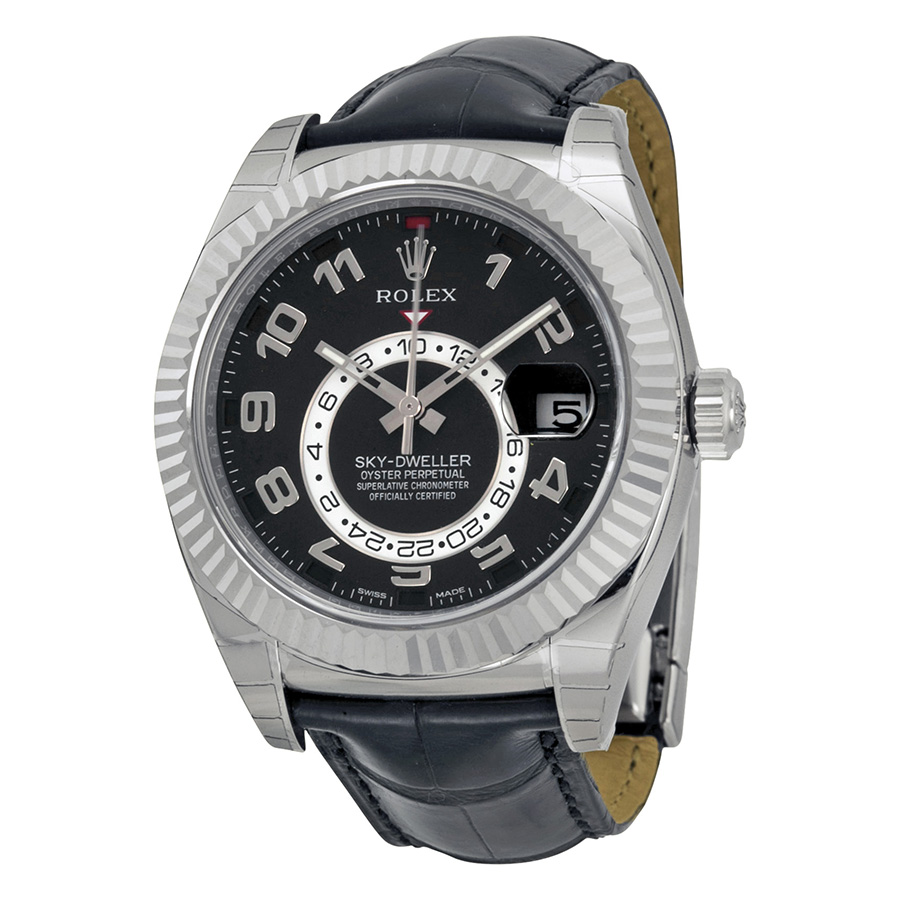 Preowned Rolex Sky Dweller GMT Automatic Black Dial Mens Watch 326139