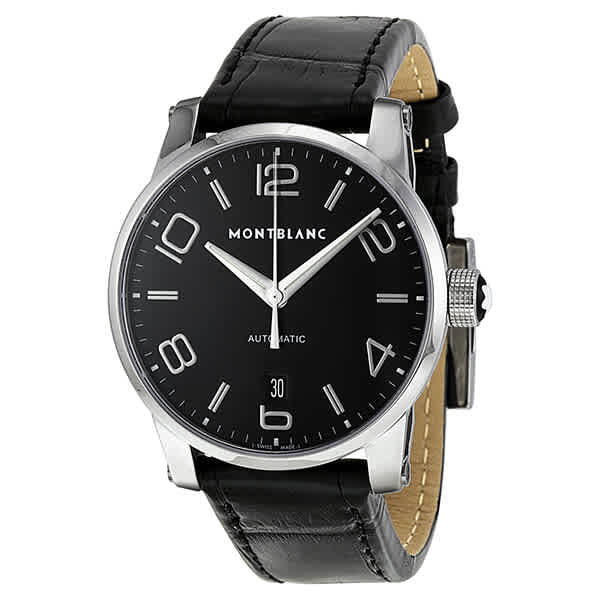 Montblanc Timewalker Black Dial Black Alligator Leather Automatic Mens Watch 105812 2221$