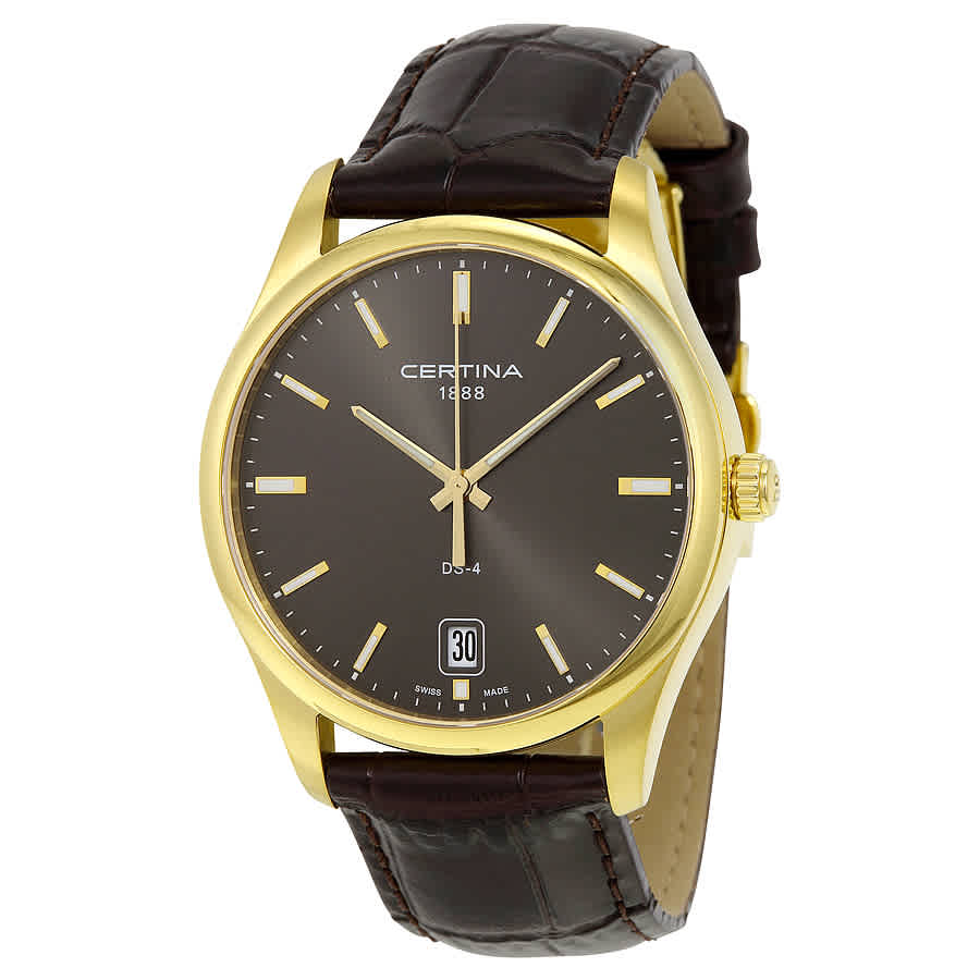Certina DS-4 Quartz Grey Dial Brown Leather Mens Watch C0226103608100 184$