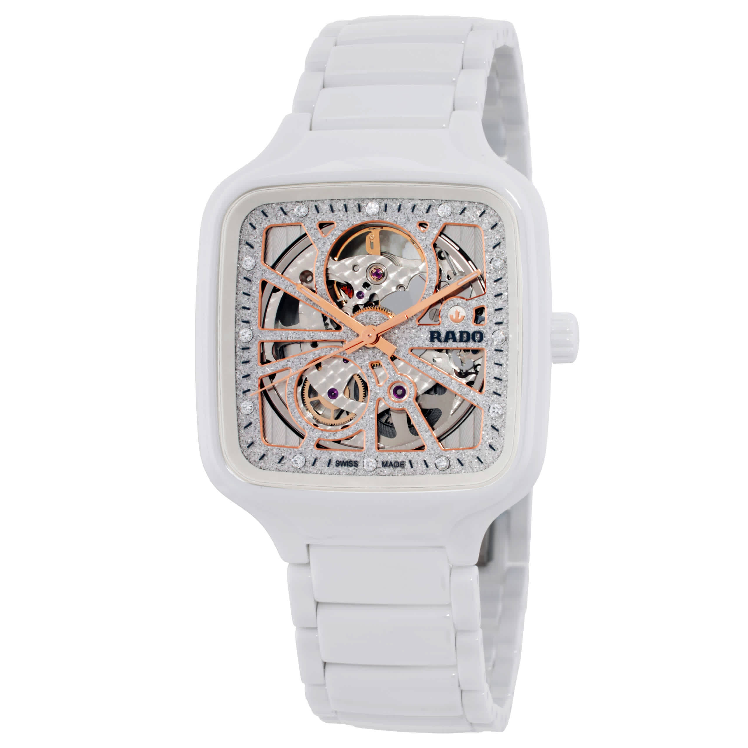 Rado True Square Open Heart Automatic Diamond Watch R27073722 2556$
