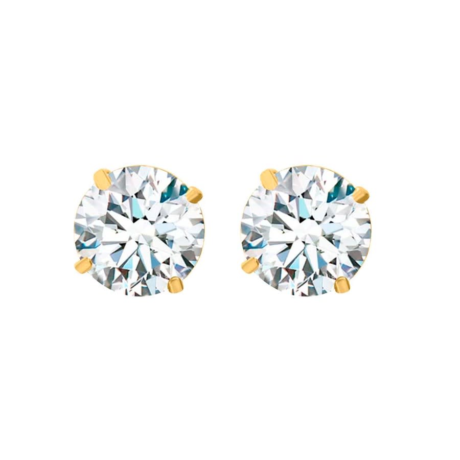 Maulijewels 200Ct 14K Gold GRA Certified D-VVS1 Round white Moissanite Diamond Screw Back Studs Earrings for women 245$