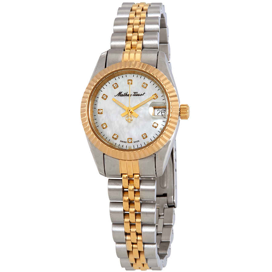 Mathey Tissot Mathey II Quartz Crystal MOP Dial Ladies Watch