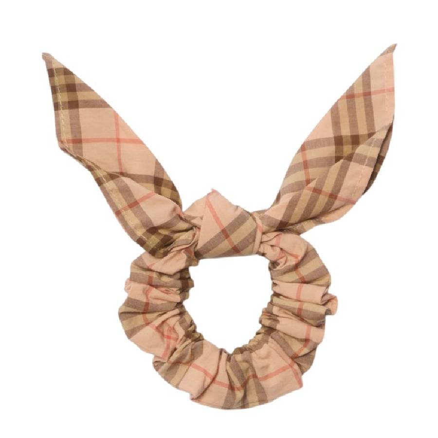 Burberry Check Hair Scrunchie Check Cotton Scrunchie in Sand beige - Children | Burberry  main image 3