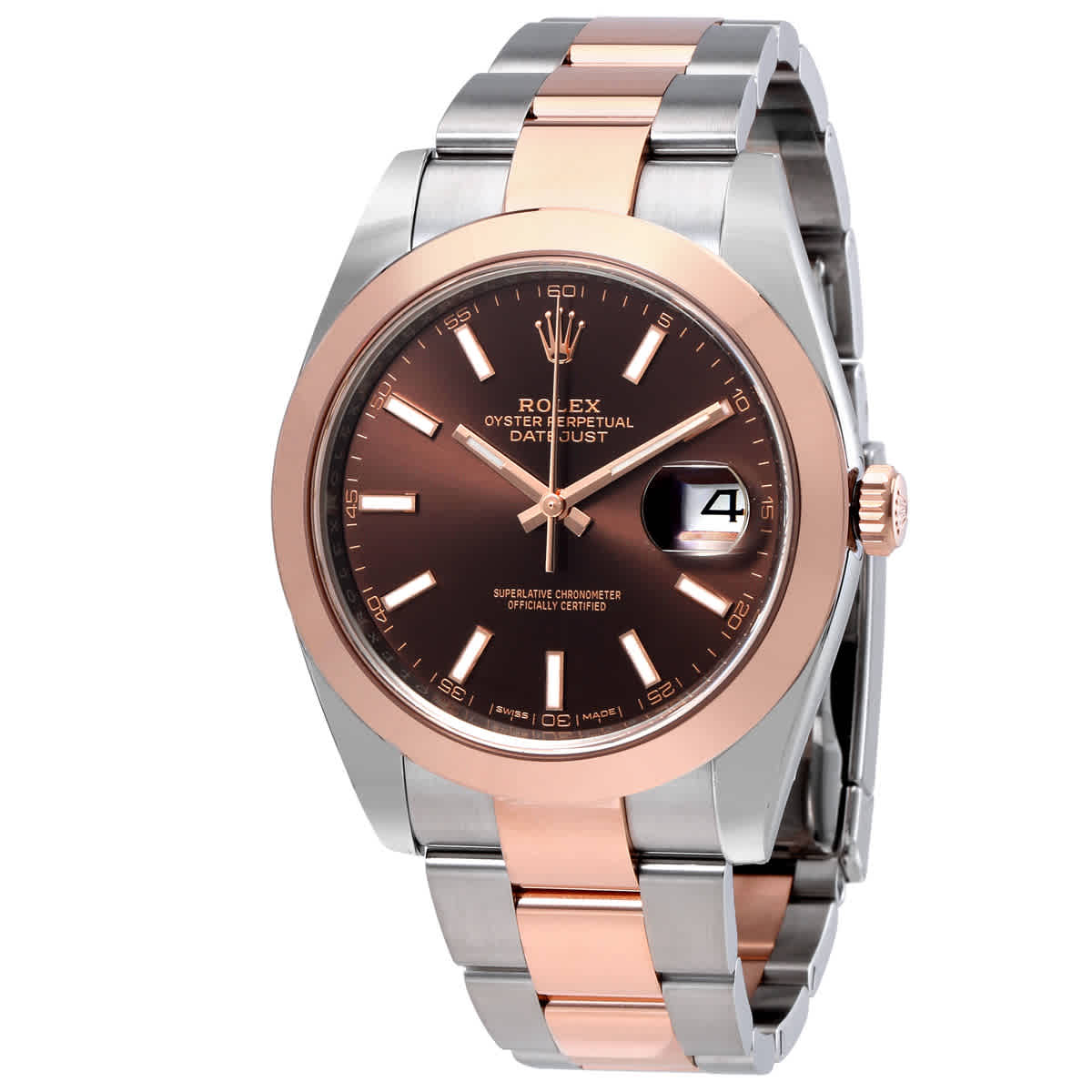 Rolex Datejust 41 Chocolate Brown Dial Steel and 18K Rose Gold Mens Watch 126301CHSO