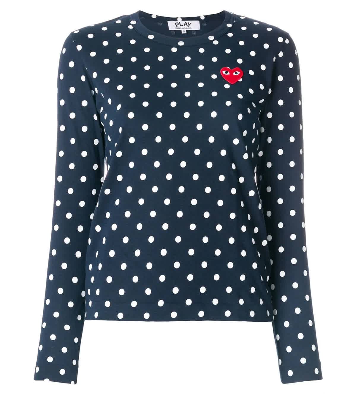 comme des garcons polka dot long sleeve