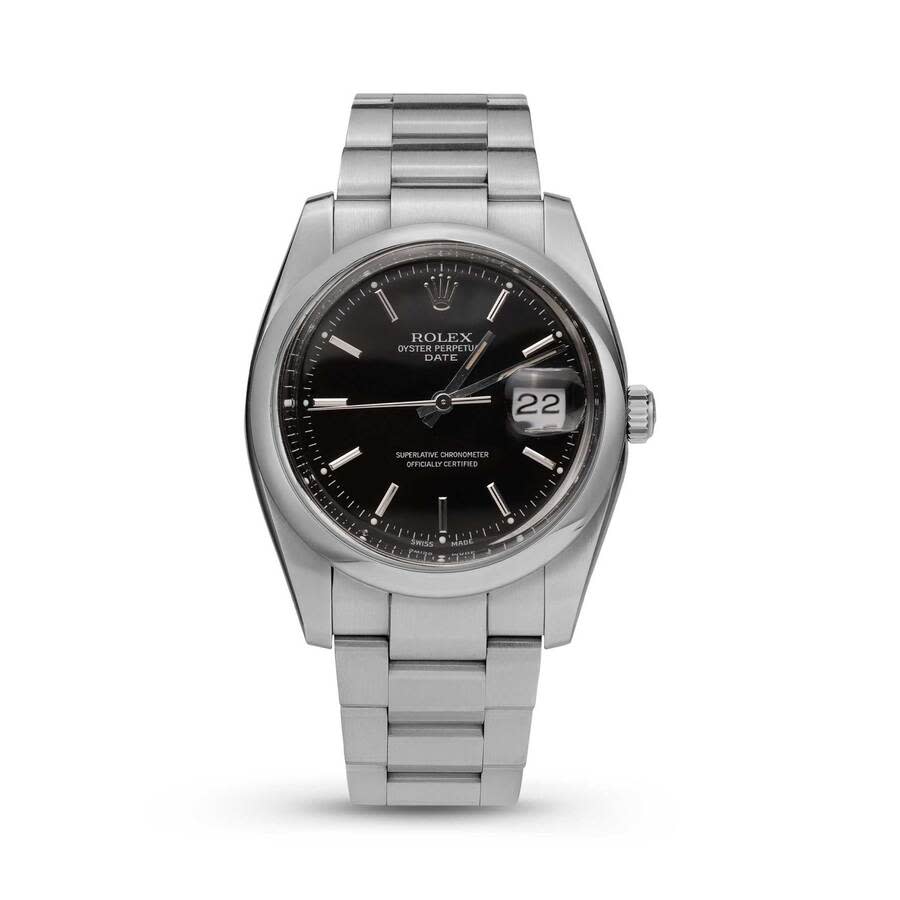 Preowned Rolex Date Automatic Chronometer Black Dial Unisex Watch 15000 BKSO