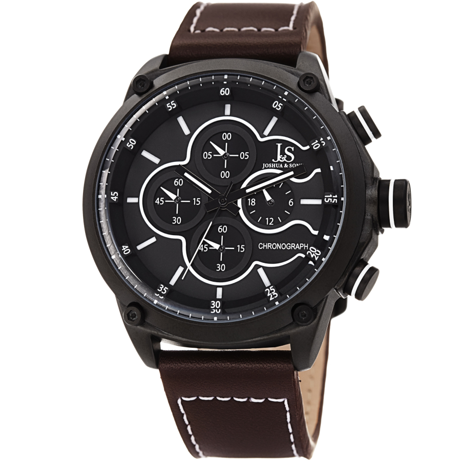 Joshua and Sons Chronograph Quartz Black Dial Mens Watch JX133BR 84$