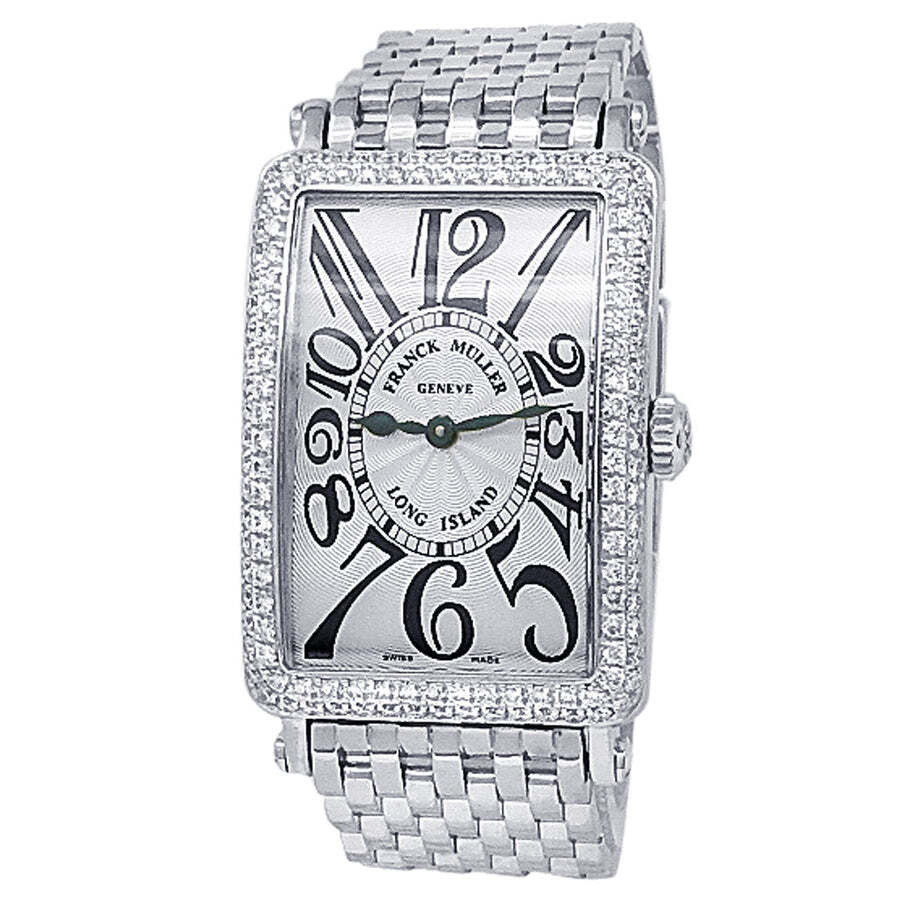 Pre-owned Franck Muller Long Island Quartz Diamond Silver Dial Mens Watch 950 QZ D