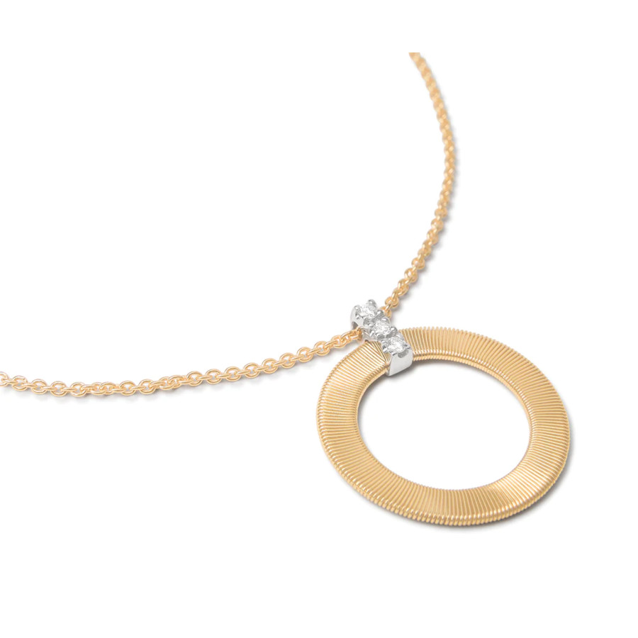 Marco Bicego Masai 18K Yellow Gold and Diamond Single Circle Short Necklace CG797 B YW M5 2715$