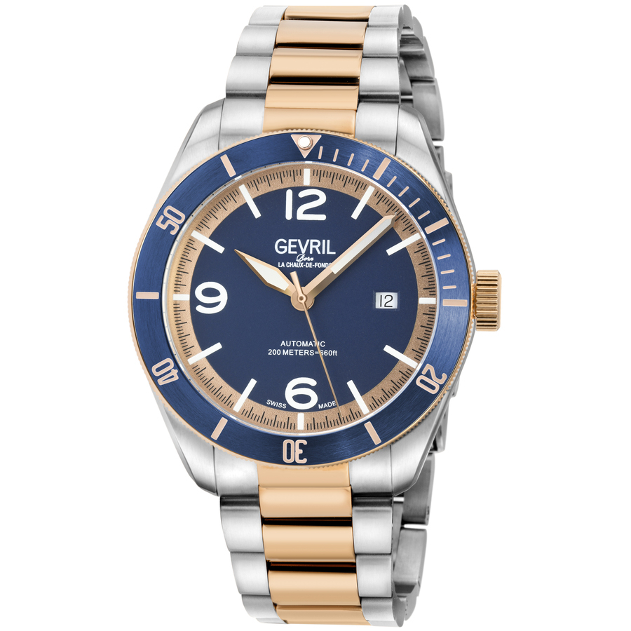Gevril Yorkville Blue Dial Mens Watch 48614B