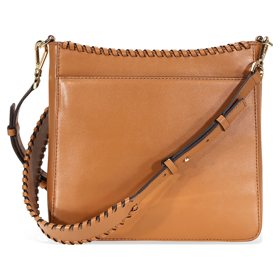 Michael Kors Gloria Whipstitched Leather Messenger Bag - Choose color ...