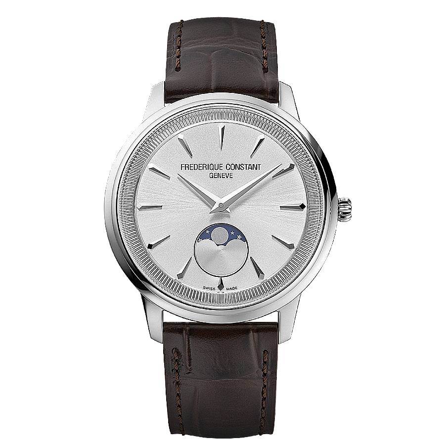 Frederique Constant Classics Moneta Moonphase Quartz Silver Dial Watch FC-206S3S6 911$