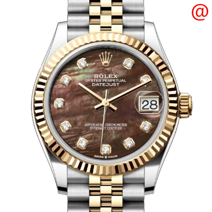 Rolex Datejust 31 Black Mother of Pearl Diamond Dial Automatic Ladies Steel and 18kt Yellow Gold Jubilee Watch 278273BKMDJ Rolex Datejust 31 Black Mother of Pearl Diamond Dial Automatic Ladies Steel and 18kt Yellow Gold Jubilee Watch 278273BKMDJ