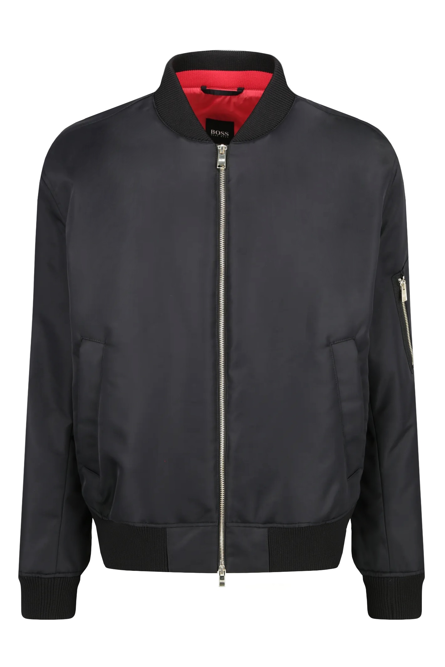 Hugo Boss Men's Black Regular-fit Jacket With Contrast Side Panels ...