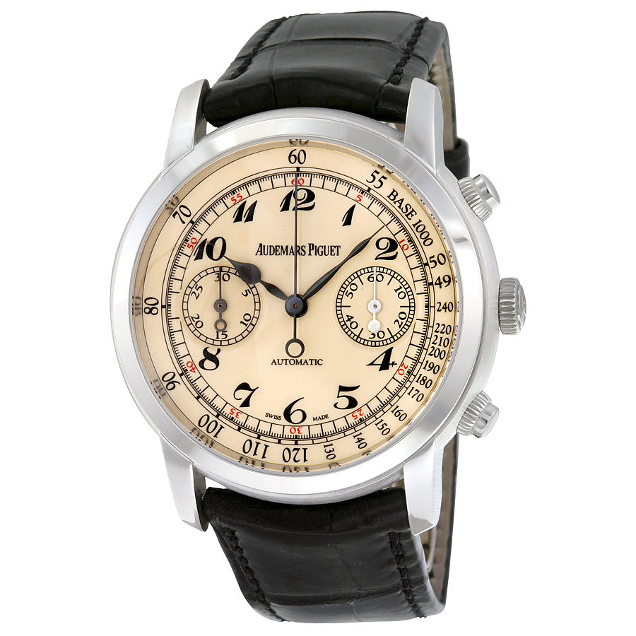 Pre-owned Audemars Piguet Jules Audemars Chronograph Tachymeter Off White Dial Mens Watch 26100BCOOD002CR01 20950$