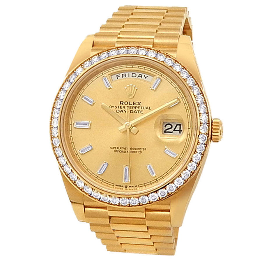 Preowned Rolex DayDate Automatic Chronometer Diamond Champagne Dial Mens Watch 228348 CDP