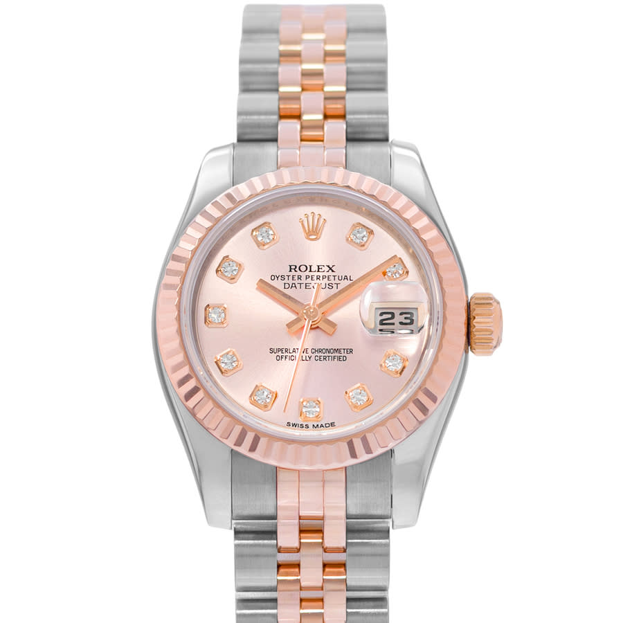 Preowned Rolex Datejust 26 Automatic Chronometer Diamond Pink Dial Ladies Watch 179171 PDJ