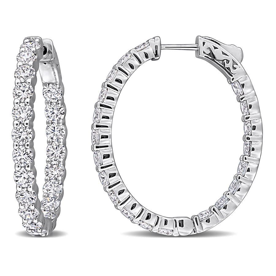 Created Forever 5 38ct TW Lab-Grown Diamond Inside Out Hoop Earrings in 14k White Gold 2180$