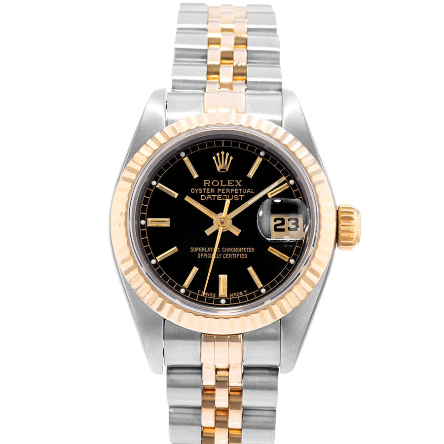 Preowned Rolex Datejust 26 Automatic Chronometer Black Dial Ladies Watch 69173 BKSJ