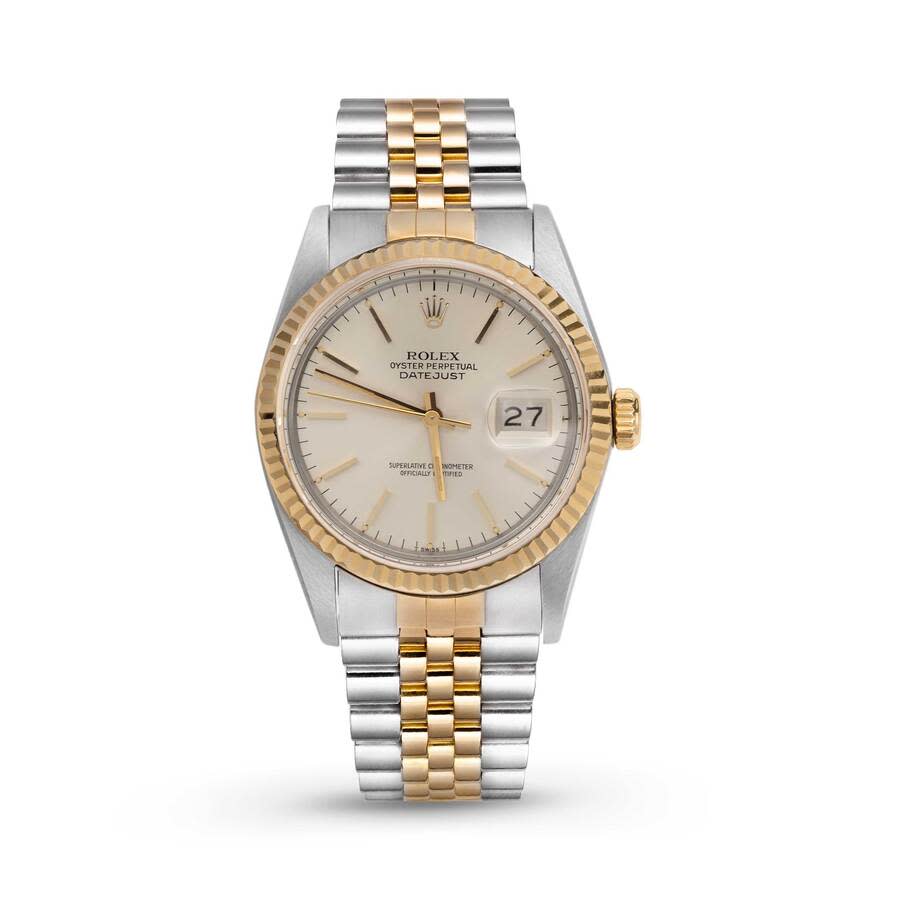 Preowned Rolex Datejust Automatic Chronometer White Dial Unisex Watch 16013 WSJ