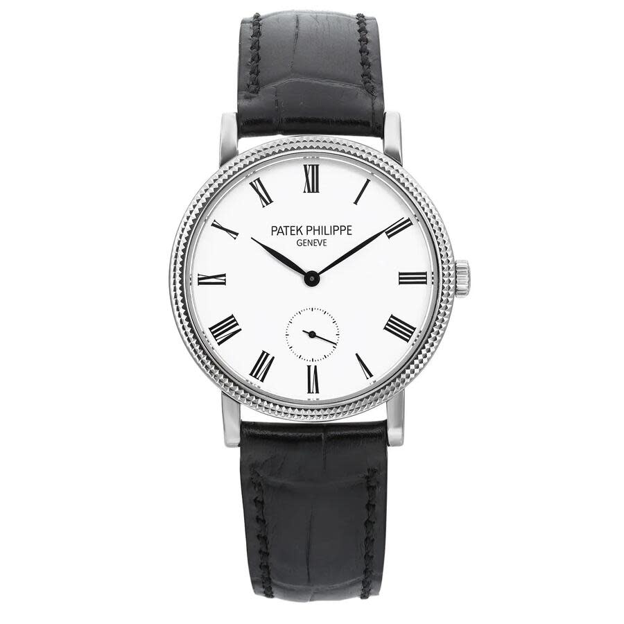 Preowned Patek Philippe Patek Philippe Calatrava Hand Wind White Dial Unisex Watch 7119G010