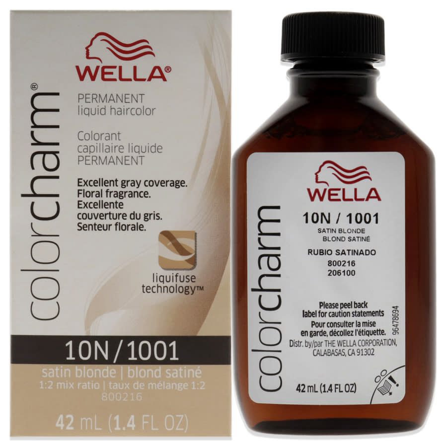 Wella Unisex Color Charm Permanent Liquid Hair Color 1.42 Oz 1001 10n Satin Blonde Hair Care 843711420114
